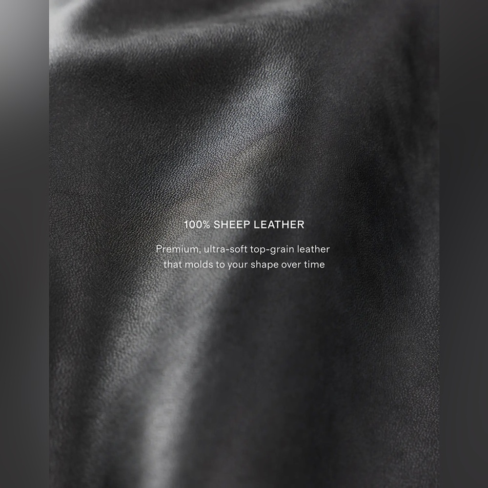 Quince 100% Leather‎ Oversized Bomber Jacket Color Distressed Black Size Medium - Picture 8 of 9